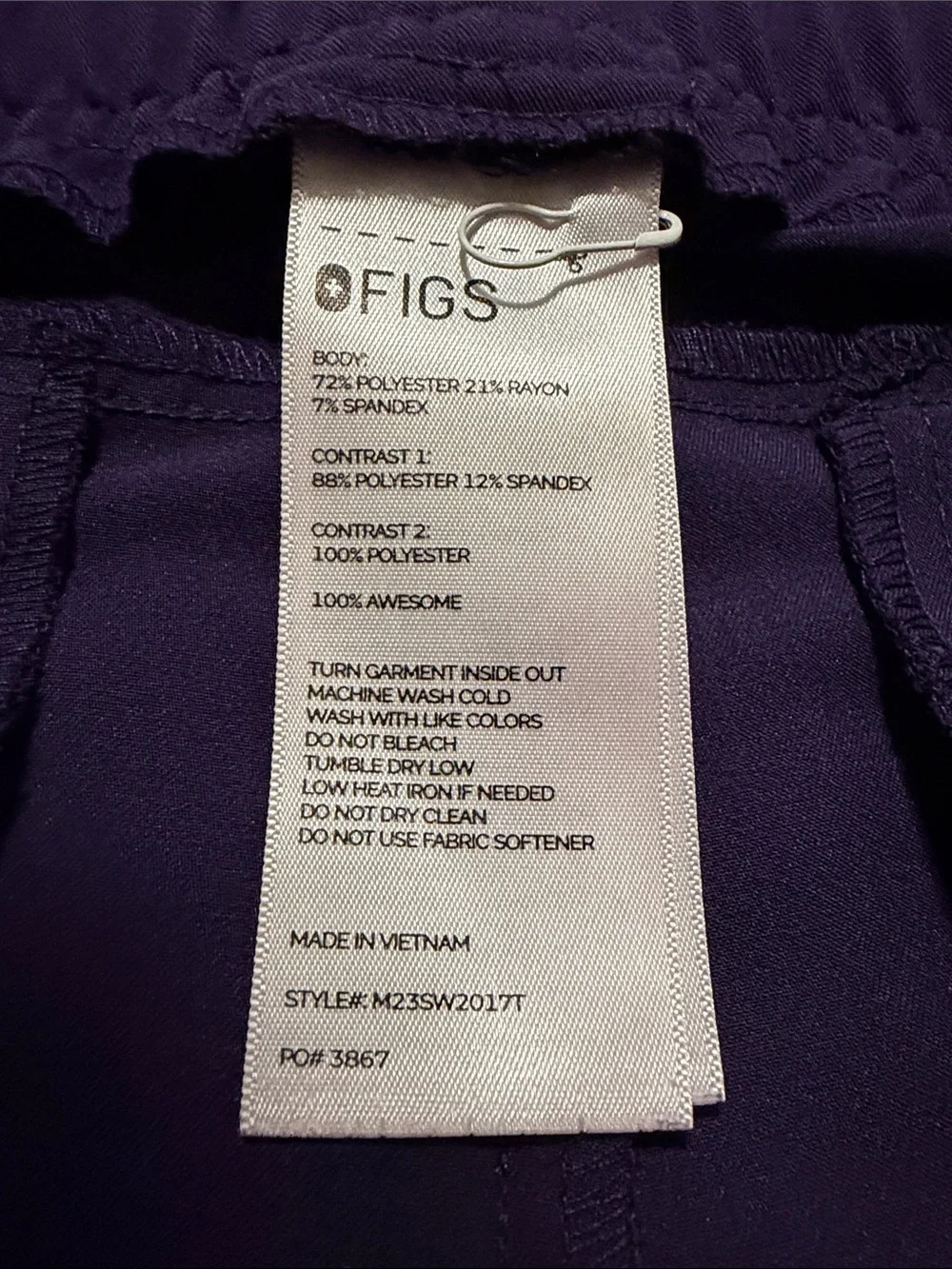 Figs Men’s Purple Jam Tansen Jogger Scrub Pants Large Tall